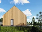 Dom prefabrykowany parterowy Carina widok z jeziorem