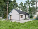 Dom prefabrykowany parterowy Crater widok z boku
