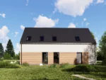 Dom prefabrykowany z poddaszem użytkowym Cetus z ogrodem