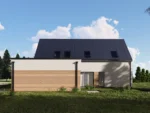 Dom prefabrykowany z poddaszem użytkowym Cetus widok z boku
