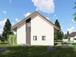 Dom prefabrykowany z poddaszem użytkowym Volans widok z boku