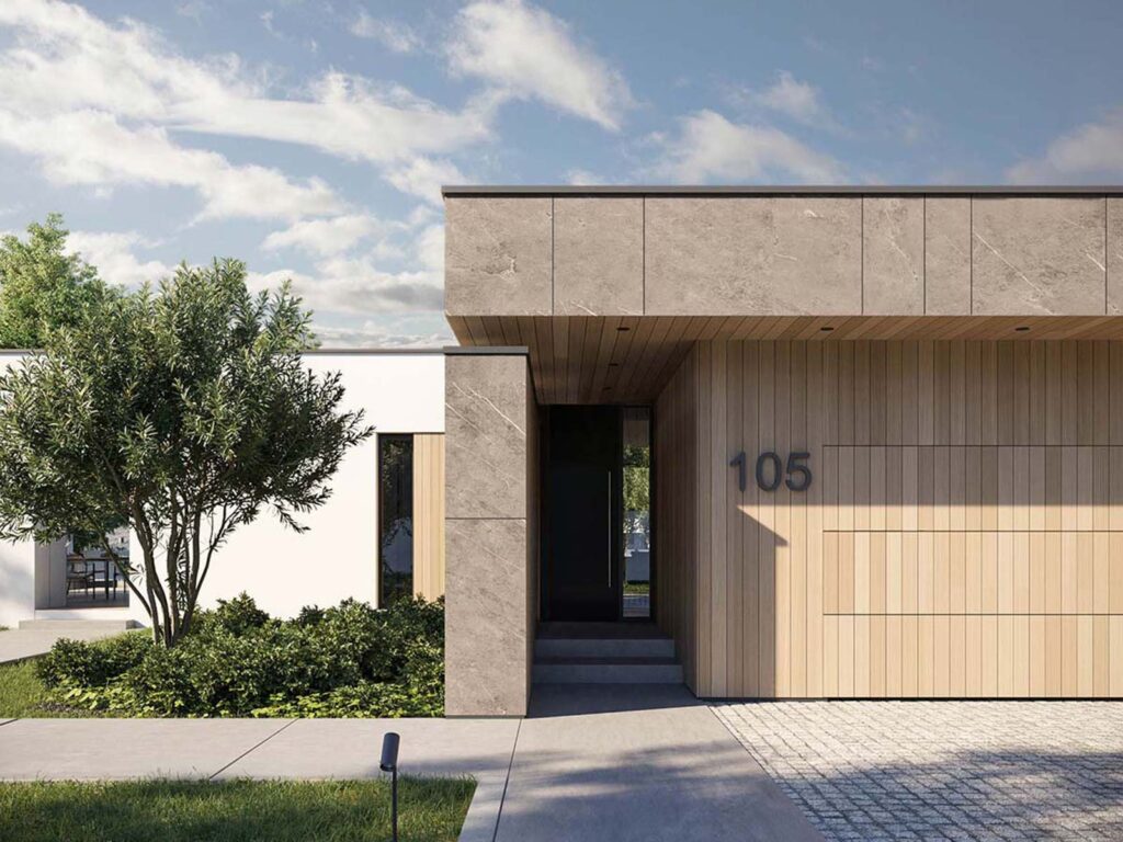 Dom prefabrykowany parterowy HOMEKONCEPT 105 widok od frontu