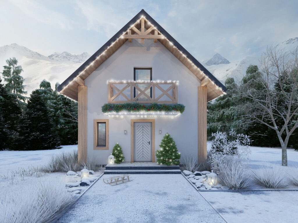 Dom szkieletowy z poddaszem użytkowym Tatrzański 01 widok z frontu