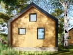 Dom prefabrykowany z poddaszem użytkowym Cozy Cottage 02 widok z boku