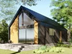 Dom prefabrykowany z poddaszem użytkowym Forest Retreat z tarasem