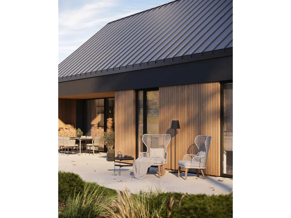 Taras domu prefabrykowanego parterowego HOMEKONCEPT 118 G2