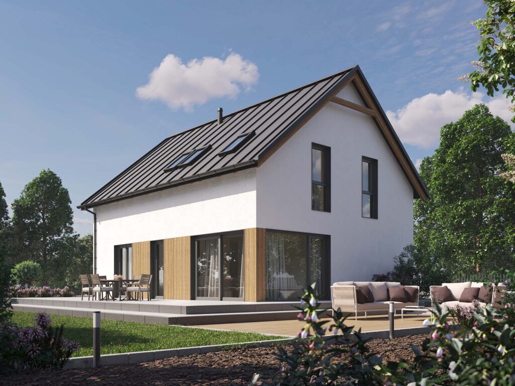 Dom prefabrykowany z poddaszem użytkowym P12