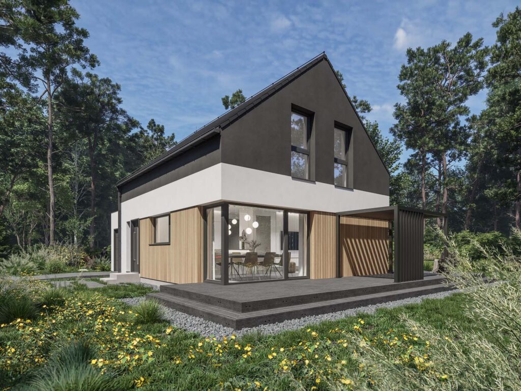 Dom prefabrykowany z poddaszem użytkowym 2024 SE