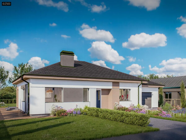 Dom prefabrykowany parterowy Z500 model Z273 a GP