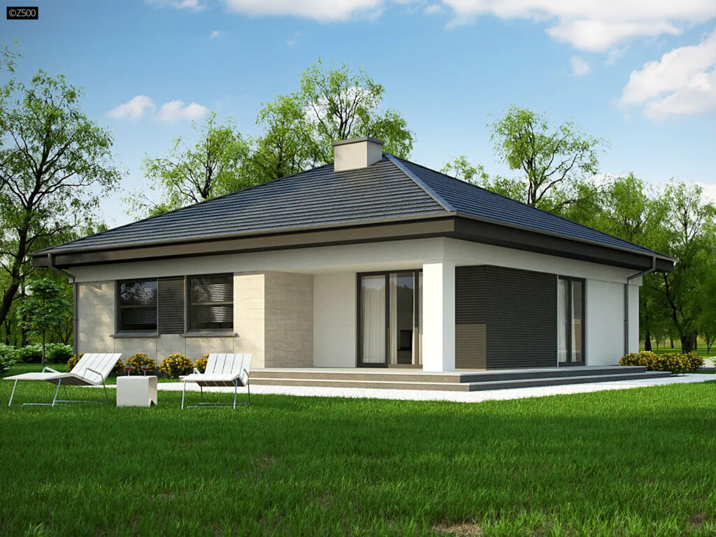 Dom prefabrykowany parterowy Z500 model Z332 D