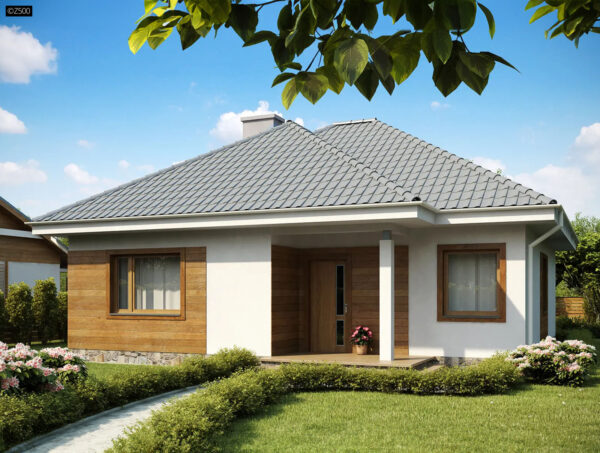 Dom prefabrykowany parterowy Z500 model Z64 D