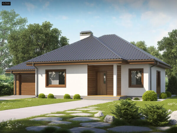 Dom prefabrykowany parterowy Z500 model Z64 GL