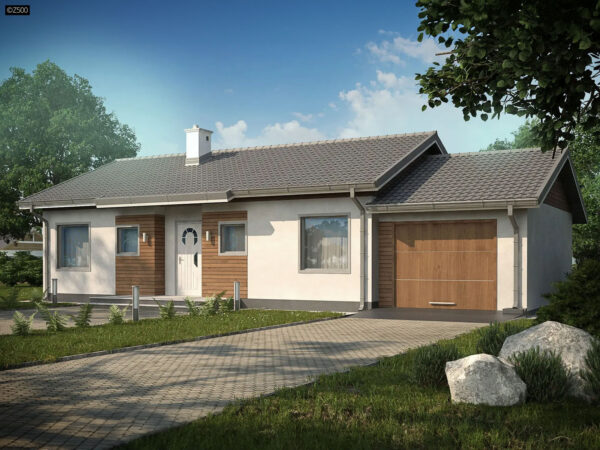 Dom prefabrykowany parterowy Z500 model Z7 D GP